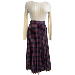 Plaid Skirt Pleated Sz Small Dark Academia Preppy Ivy League Tartan Accordion